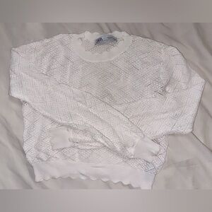 Zara white crochet sweater